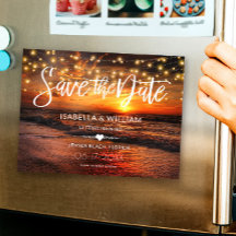 ビーチエレガント夏季結婚式の日付カードを保存