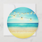 ビーチエレガント夏季結婚式の日付カードを保存 招待状 (裏面)