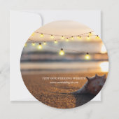 ビーチエレガント夏季結婚式の日付カードを保存 招待状 (裏面)