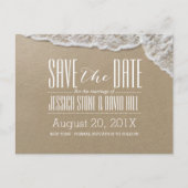 ビーチエレガント&海の水結婚式の日付を保存 案内ポストカード (正面)