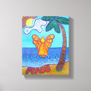 ビーチエンジェル絵画ズキャンバスプリントアート キャンバスプリント