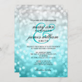 ビーチオンブルボケライトエレガントウェディング 招待状 (正面/裏面)