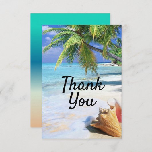 ビーチオーシャンテーマの感謝カード サンキューカード (正面/裏面)