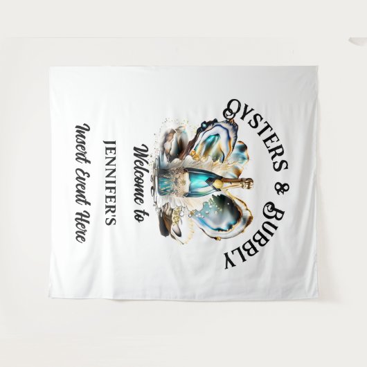 ビーチカキきらめくュワインパーティーイベントシック タペストリー (正面(横))