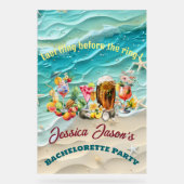 ビーチカクテルトロピカルフルーツバチェロレッテ アクリルサイン (正面)