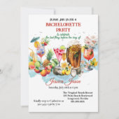 ビーチカクテルトロピカルフルーツバチェロレッテ 招待状 (正面)
