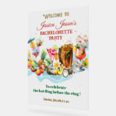 ビーチカクテルトロピカルフルーツブライズメイドパーティー アクリルサイン (傾斜)