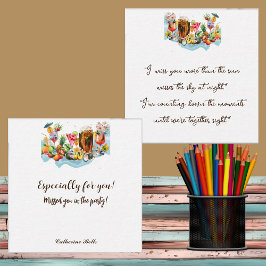 ビーチカクテルトロピカルフルーツ恋しく思パーティーズ ノートカード