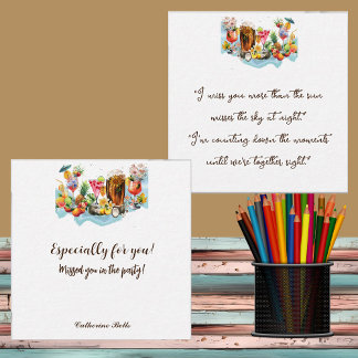 ビーチカクテルトロピカルフルーツ恋しく思パーティーズ ノートカード