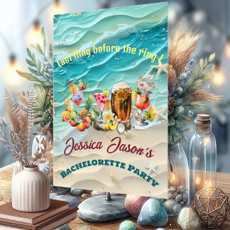 ビーチカクテルトロピカルフルーツ独身最後のパーティー アクリルサイン