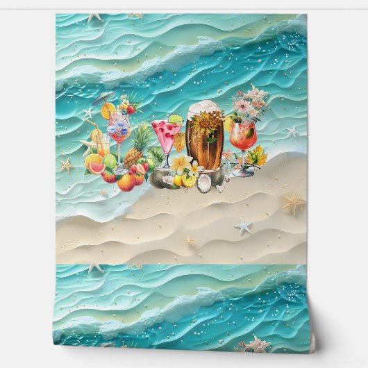 ビーチカクテルトロピカルフルーツ独身最後の夜 壁紙 (ほどく)