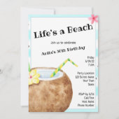 ビーチカクテルバースデーパーティー 招待状 (正面)