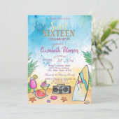 ビーチカクテルフルーツサマースウィート16パーティー 招待状 (スタンド正面)