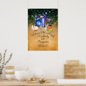 ビーチカクテル結婚のウェルカムサイン ポスター (キッチン)