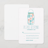 ビーチカジュアルメイソンjar結婚式RSVP 出欠カード (正面/裏面)