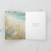 ビーチカスタムをテーマにした誕生日グリーティングカード サンキューカード (内部)