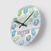 ビーチカスタムガラスルックウォールクロック ラウンド壁時計 (傾斜)