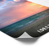 ビーチカスタムサンセットマイアミビーチフロリダロマンチック ポスター (角)