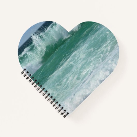 ビーチカスタムシースケープシーサイドシーサイドシーウェーブズテンプレート ノートブック (正面)