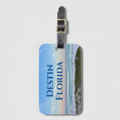 ビーチカスタムタウン美しい海写真 ラゲッジタグ (正面縦)