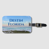 ビーチカスタムタウン美しい海写真 ラゲッジタグ (正面横)