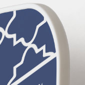 ビーチカスタムハウスネイビー&ホワイトパターン ピックルボールラケット (左詳細)