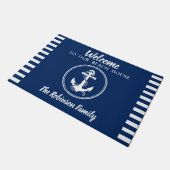 ビーチカスタムハウスファミリー名いかり&ロープラージ ドアマット (アングル)