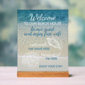 ビーチカスタムハウスレンタルホームWifi説明書 アクリルサイン (ニュートラル)