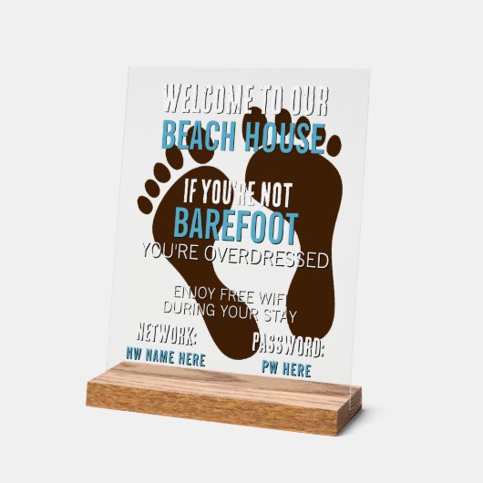 ビーチカスタムハウスレンタルホームWifi説明書 アクリルサイン (傾斜)