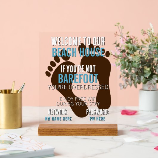 ビーチカスタムハウスレンタルホームWifi説明書 アクリルサイン (ウェディング)