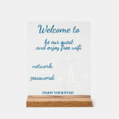 ビーチカスタムハウスレンタルホームWifi説明書 アクリルサイン (正面)