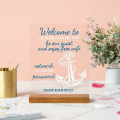 ビーチカスタムハウスレンタルホームWifi説明書 アクリルサイン (ウェディング)