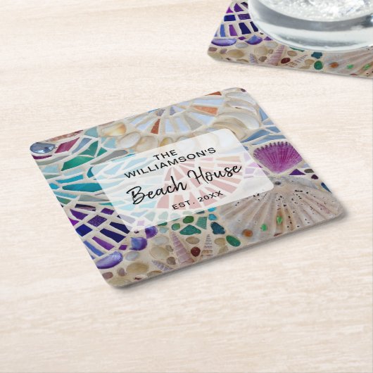 ビーチカスタムハウス スクエアペーパーコースター (アングル)