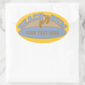 ビーチカスタムバムのシール 楕円形シール (バッグ)