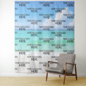 ビーチカスタムビジネス ロゴ ステップ＆リピート バックドロップ タペストリー (インサイチュ)