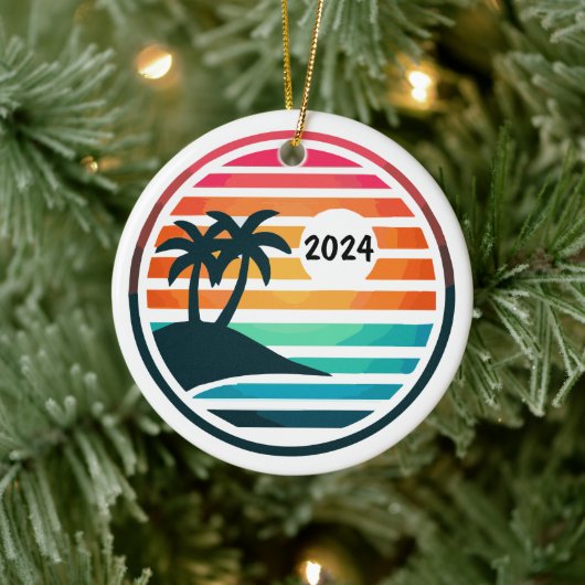 ビーチカスタムファミリーバケーションア懇親会 セラミックオーナメント (ツリー)