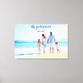 ビーチカスタムファミリー写真パーソナライズされた キャンバスプリント (正面)