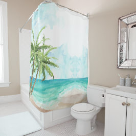 ビーチカスタムブランドのブルー海シャワーカーテン シャワーカーテン