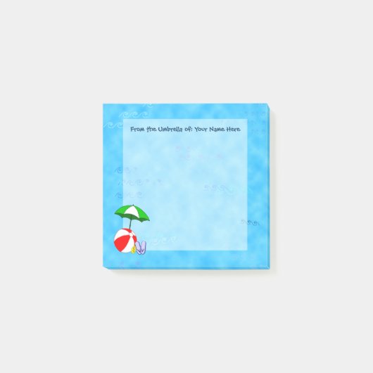 ビーチカスタムボールとプール傘itノートをポスト ポストイット (正面)