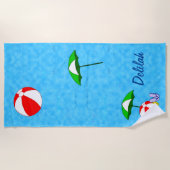 ビーチカスタムボールプールおもちゃカーリーウェーブ ビーチタオル (正面)