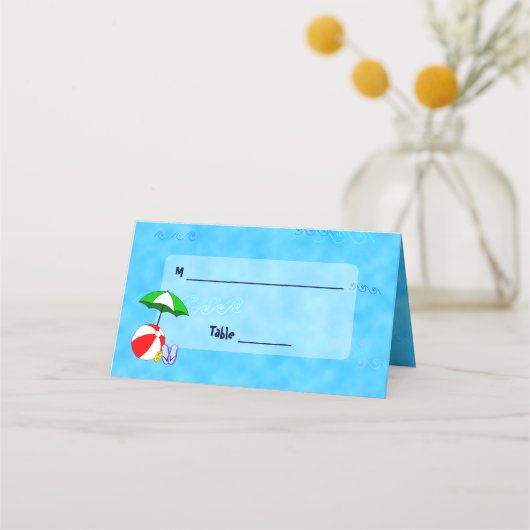 ビーチカスタムボールプールおもちゃ座席表 プレイスカード (正面)