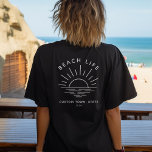 ビーチカスタムライフミニマルクールモダンボホ Tシャツ<br><div class="desc">ボホビーチビベス!私たち運のtシャツと町の日の入った魔法ユニーク。カスタムモダンビーチ休暇に最適。🌅👜 #BeachLifeStyle #BohoChic</div>