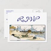 ビーチカスタムヴィンテージのRSVP子ポストカード インビテーションポストカード (正面/裏面)