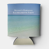 ビーチカスタム写真トロピカルウェディングパーティー 缶クーラー (正面)