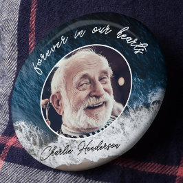 ビーチカスタム文字葬儀/記念写真トリビュート 缶バッジ