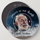 ビーチカスタム文字葬儀/記念写真トリビュート 缶バッジ (正面&裏面)