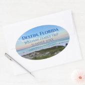 ビーチカスタム旅行美しい海写真 楕円形シール (封筒)