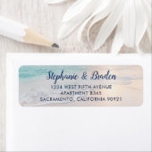 ビーチカスタム海ウェーブズサンセット差出人住所 ラベル (インサイチュ)