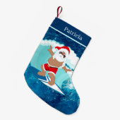 ビーチカッコいいサーフィン  スモールクリスマスストッキング (正面 (吊り時))