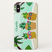 ビーチカッコいいパイナップル名前をカスタムするの電話代 Case-Mate iPhoneケース (裏面)